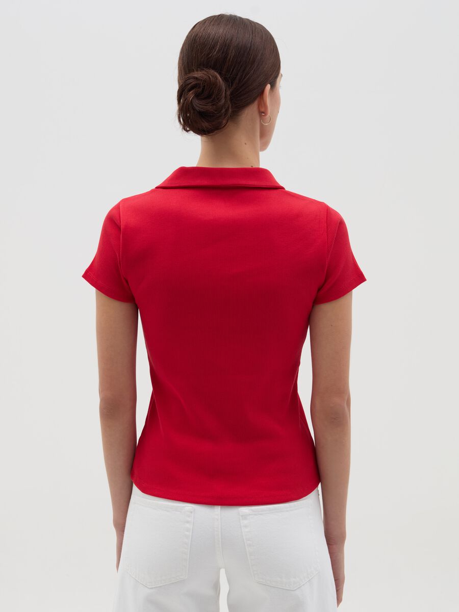 T-shirt with polo neck_3