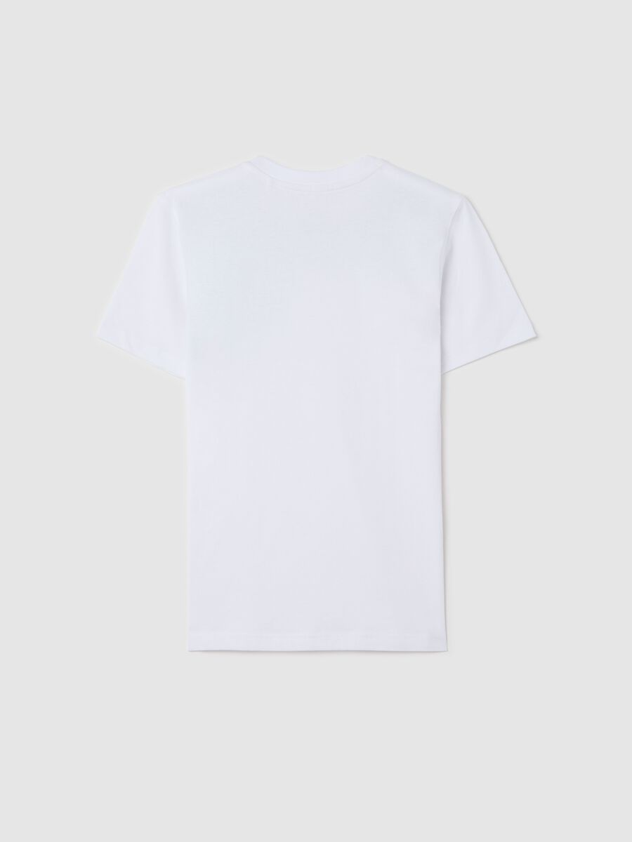 White cotton T-shirt with lettering print_1