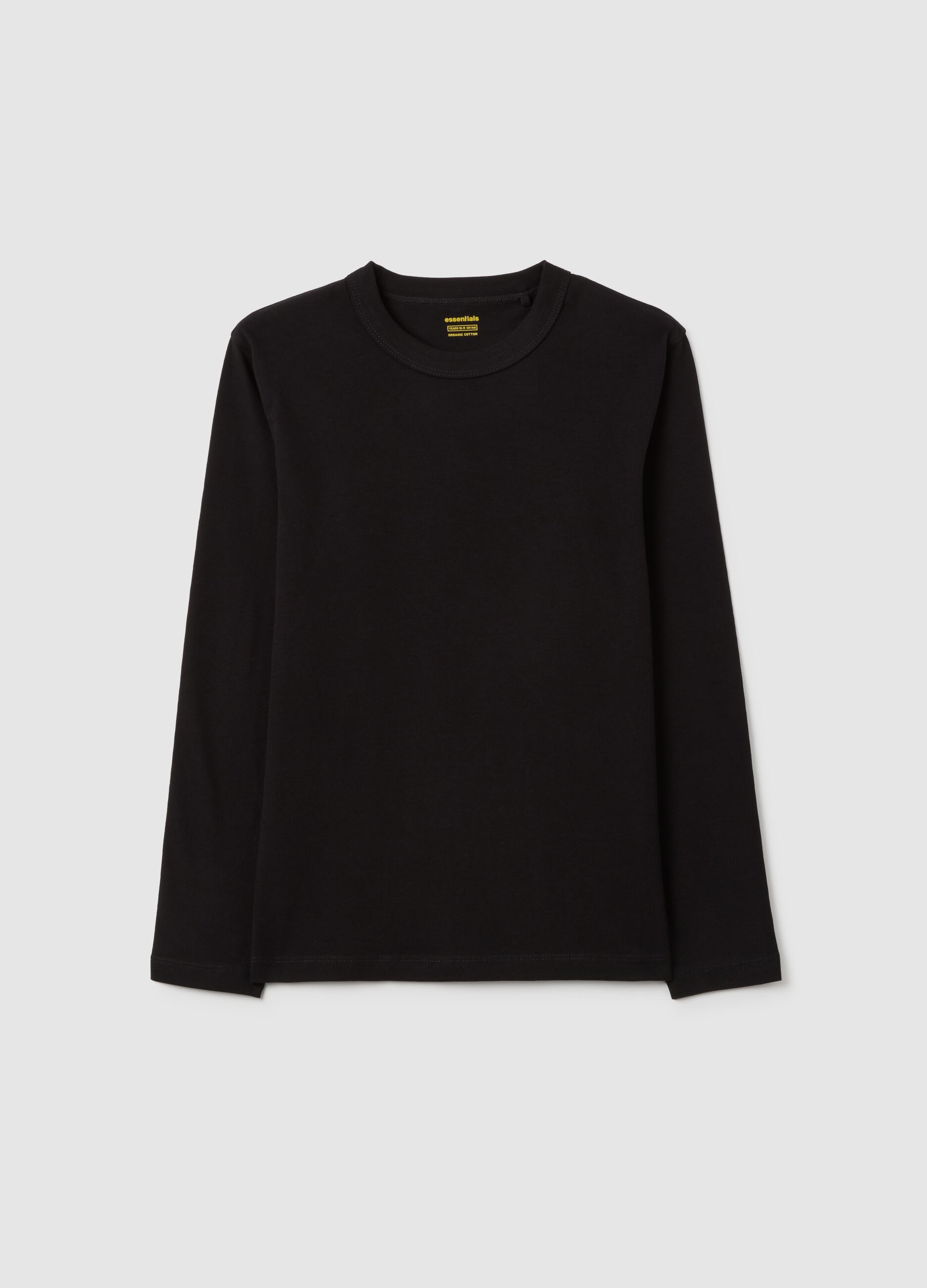 Boy's regular fit black pure cotton T-shirt