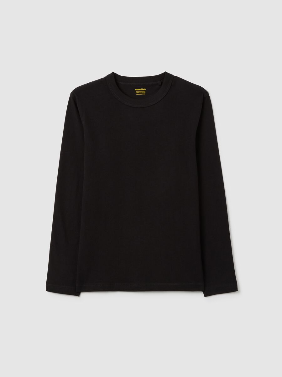 Boy's regular fit black pure cotton T-shirt_3