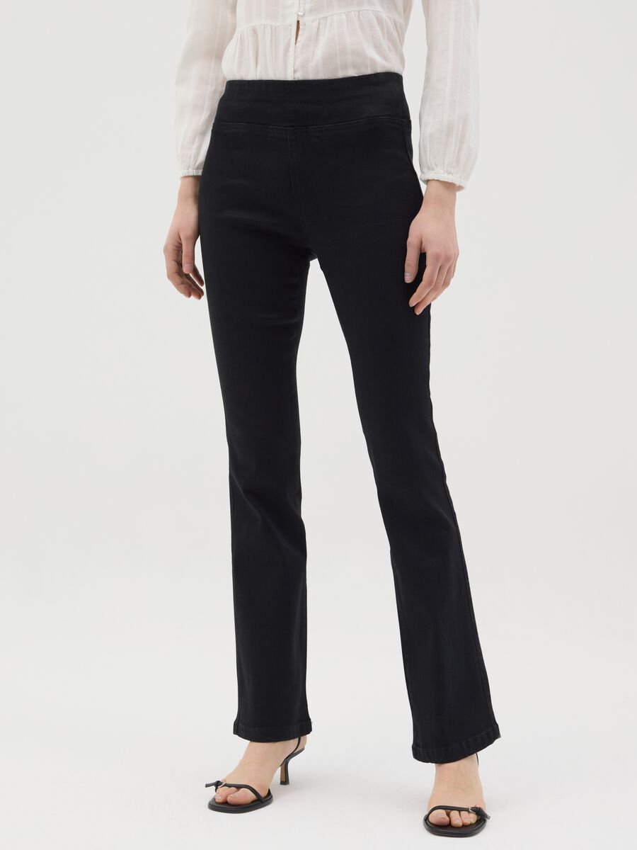 Black flare-fit jeggings_1