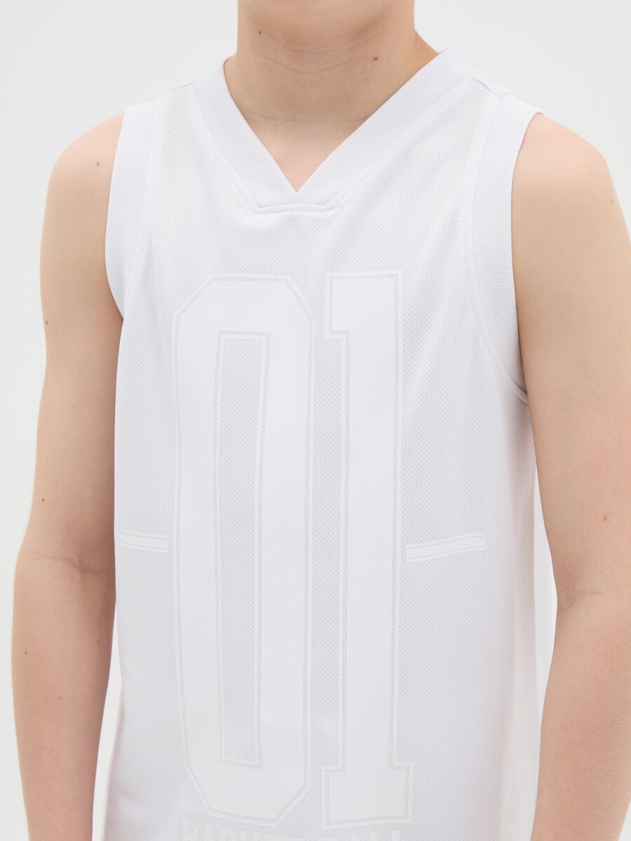 Maglia smanicata da ragazzo in bianco regular fit_2