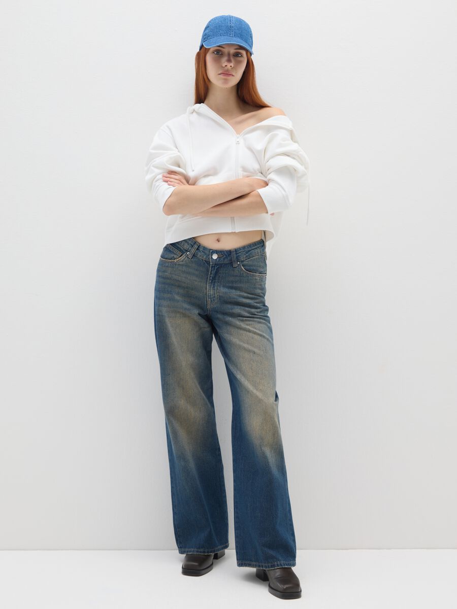White Cotton Blend Oversize Sweatshirt_2