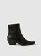 Black Texan Ankle Boots with Low Heel_0