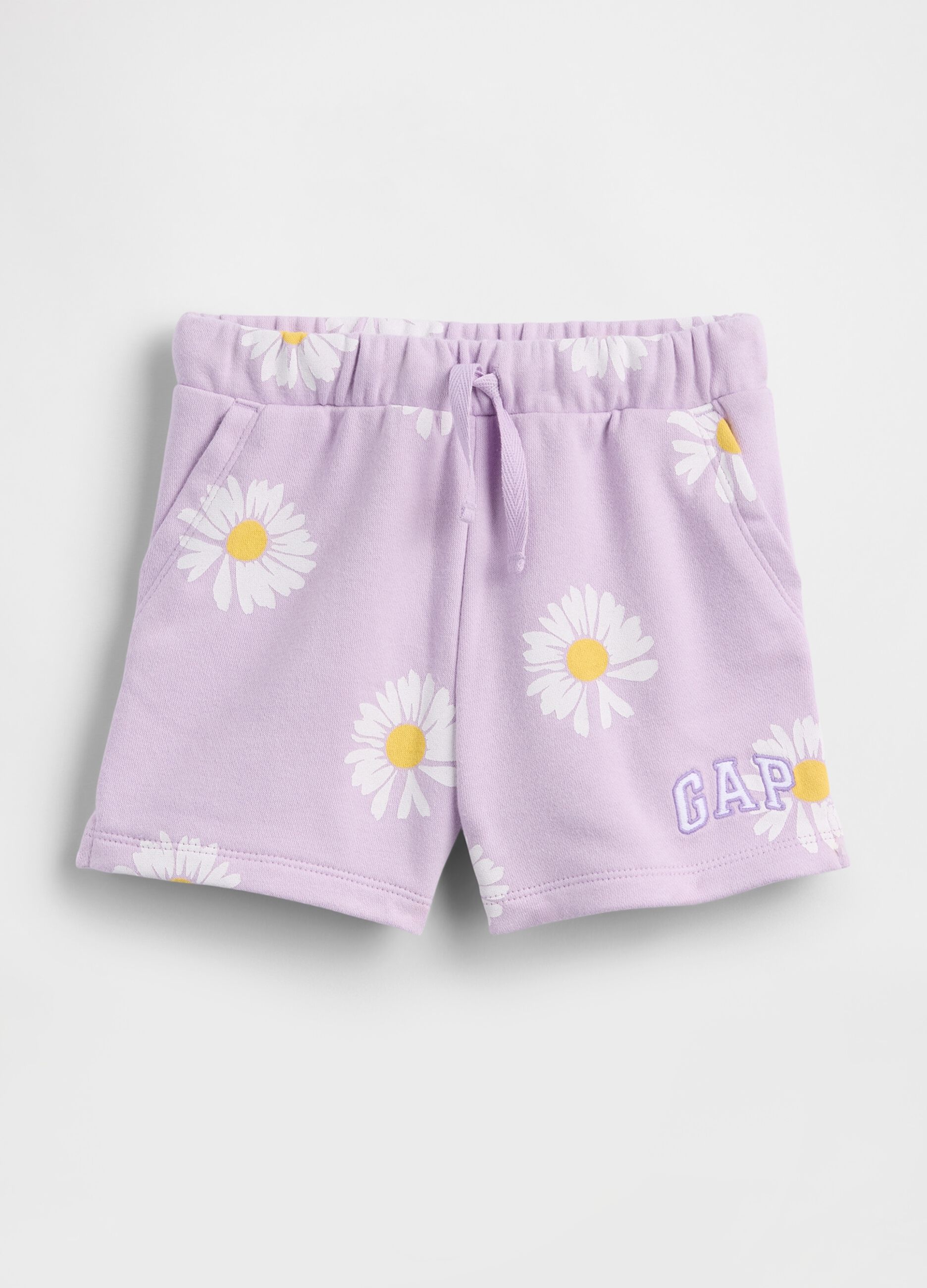 Cotton-blend floral-print shorts