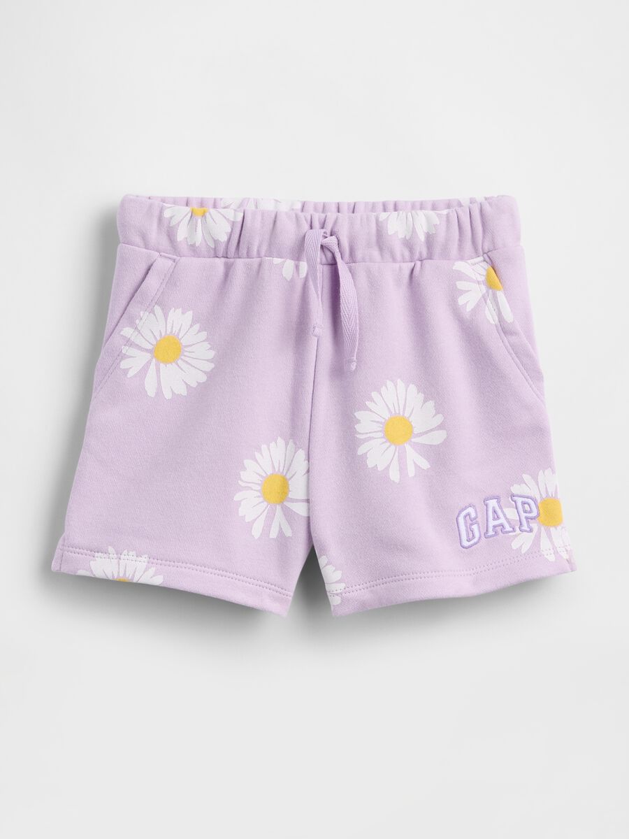 Cotton-blend floral-print shorts_0