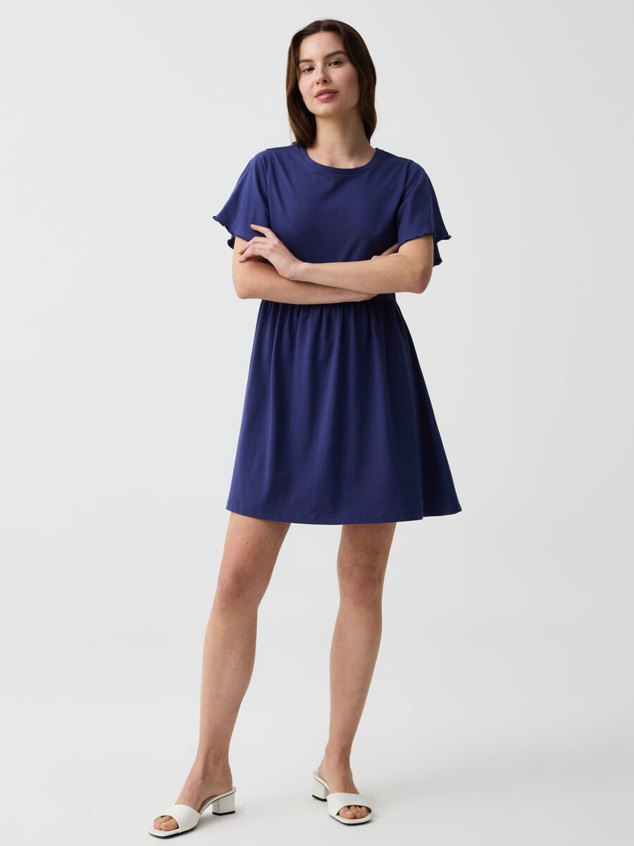 Essential short dress with butterfly sleeves_0