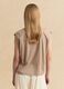 Beige regular-fit lyocell and cotton blend T-shirt with wide sleeves_3