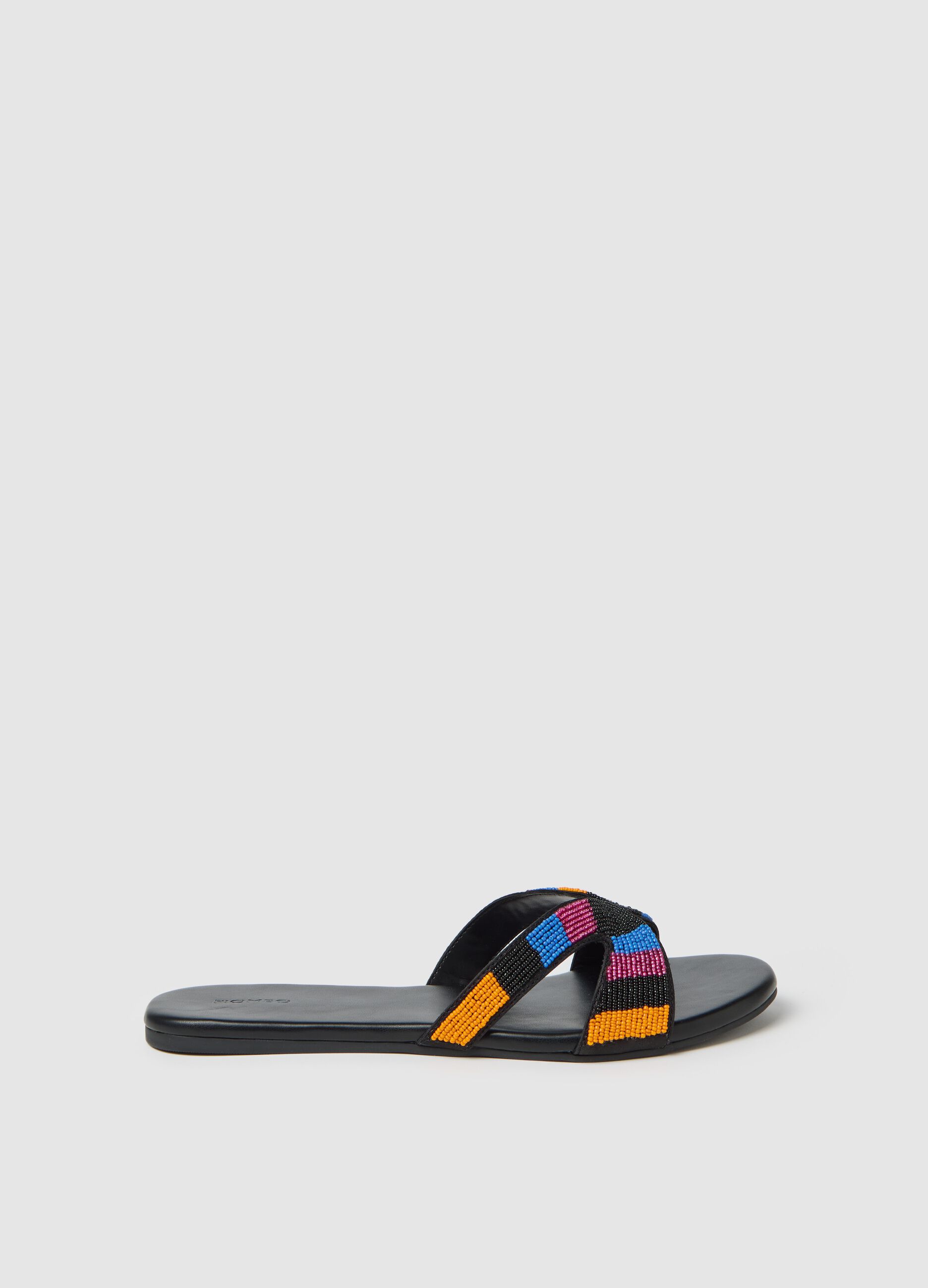 Piombo Multicolour Plastic Sandals with Beads