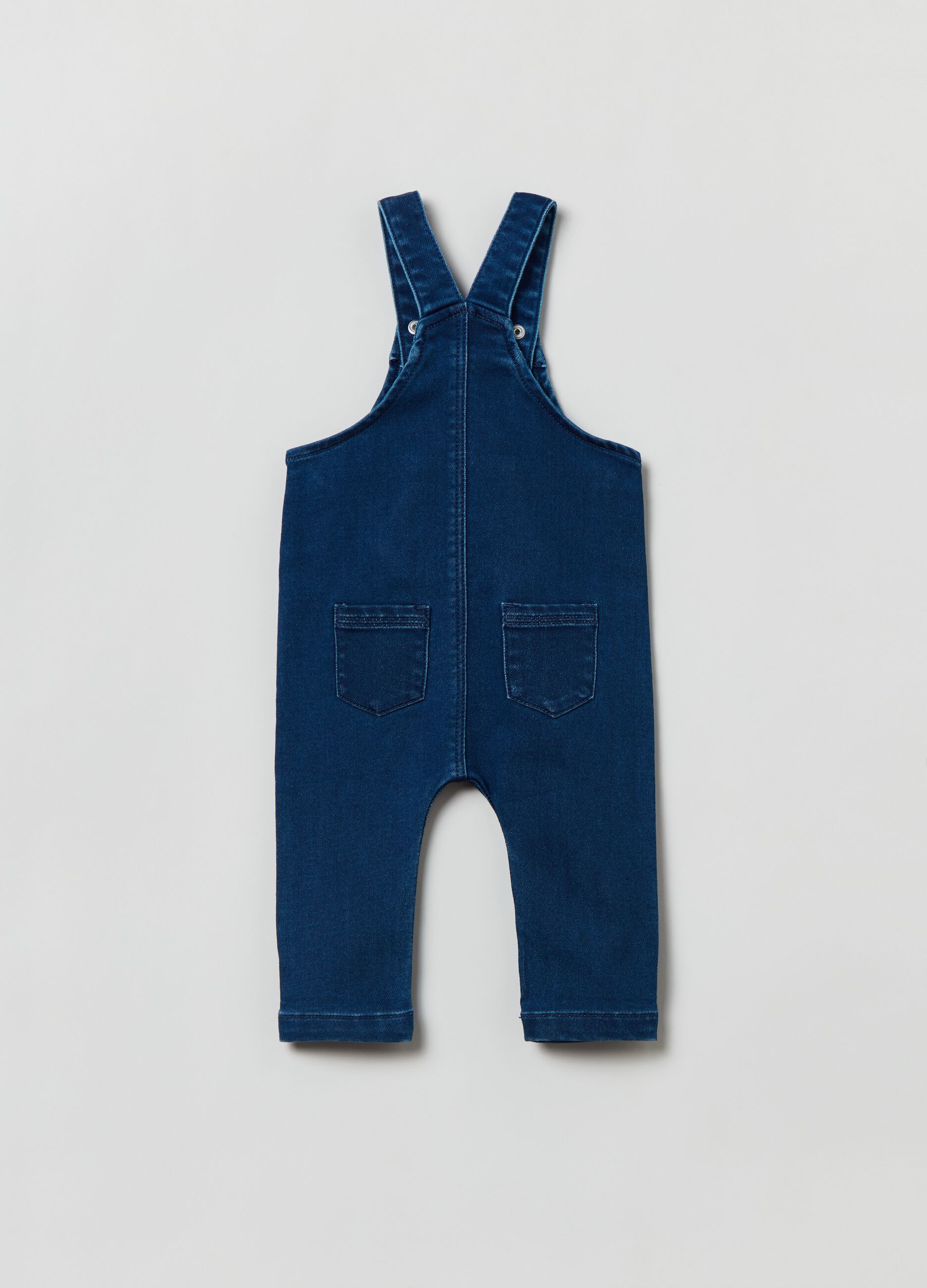Salopette in denim stretch con tasche Lavaggio scuro FAGOTTINO da
