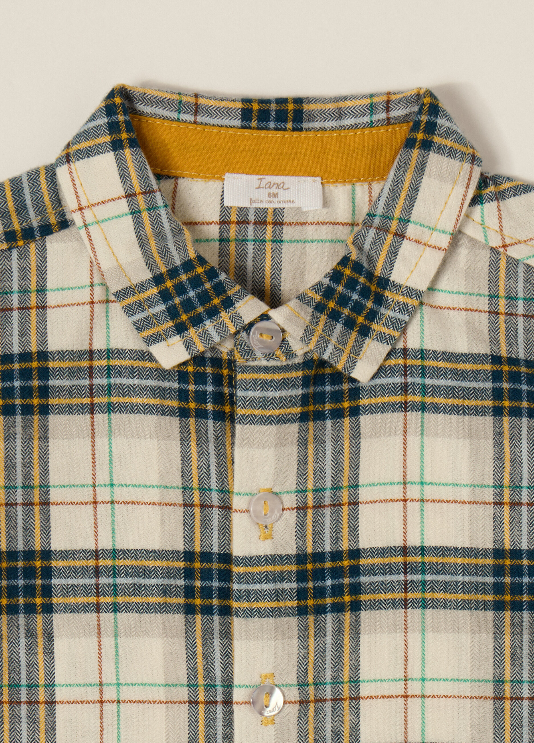 Multicoloured checkered cotton shirt