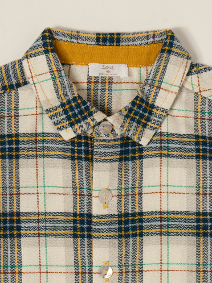 Multicoloured checkered cotton shirt_2