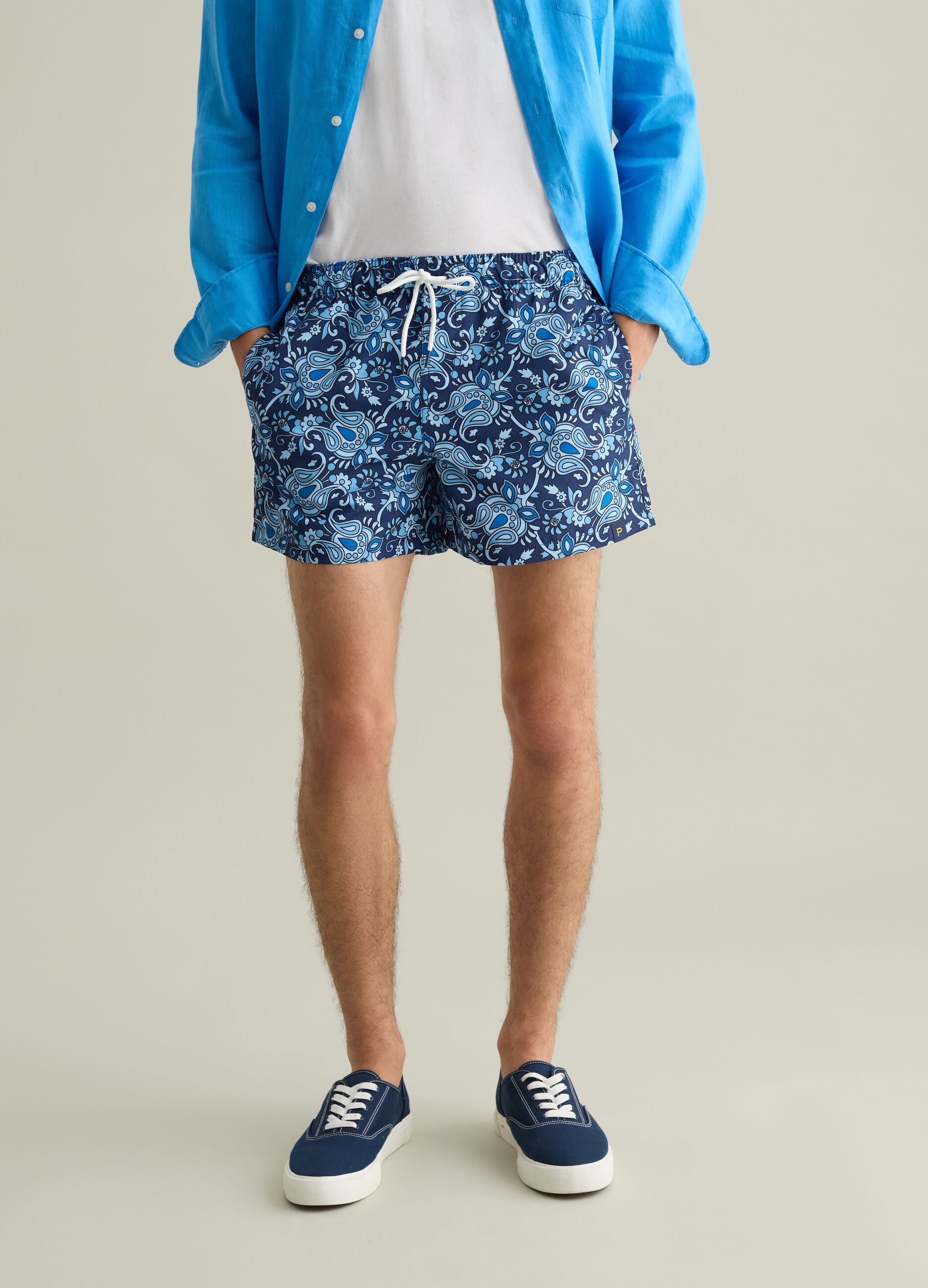 Blue paisley print swim boxers Piombo