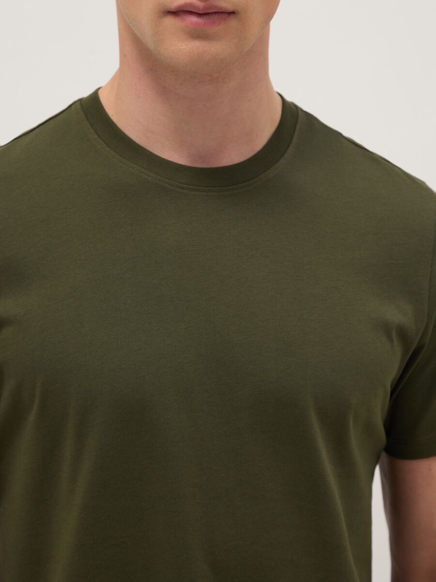 Green pure cotton regular fit T-shirt_3