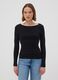 T-shirt nera in puro cotone con girocollo regular fit_2