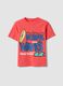 Red pure cotton boys&rsquo; T-shirt with surf print, regular fit_0