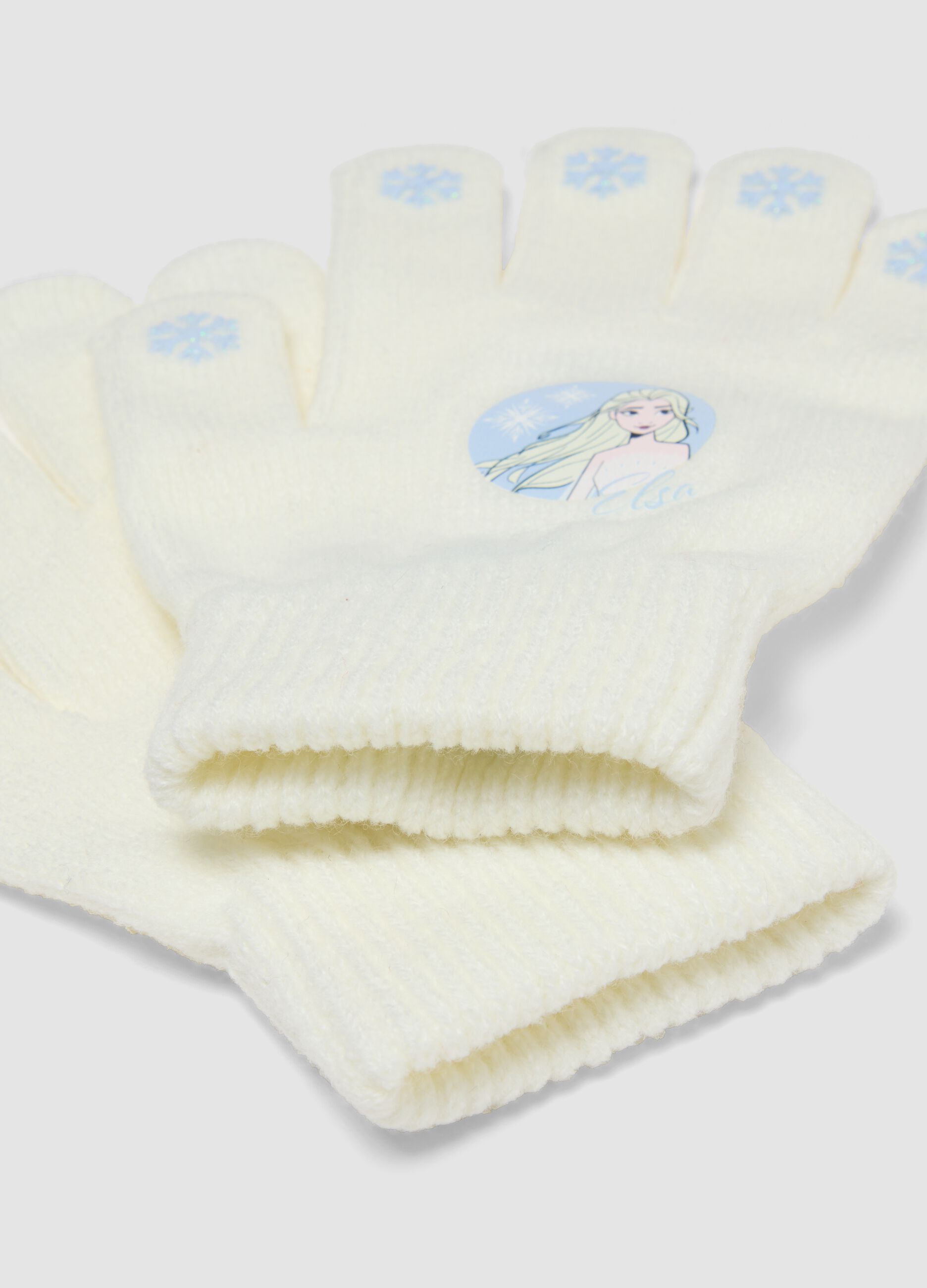 Light beige Frozen print gloves