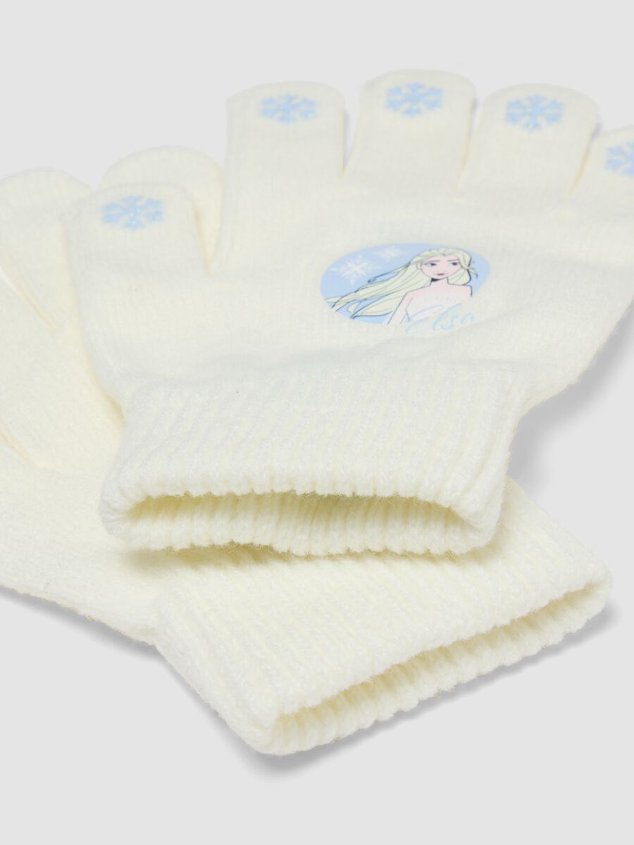 Light beige Frozen print gloves_2