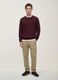 Maglia rossa in misto cotone e cashmere girocollo_1