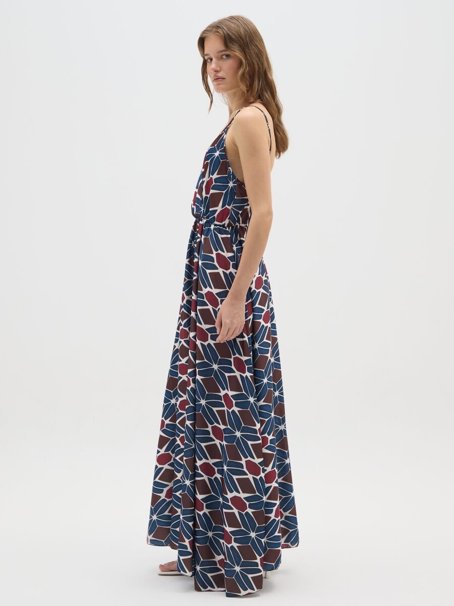 Abito in tessuto elasticizzato multicolor regular fit_1