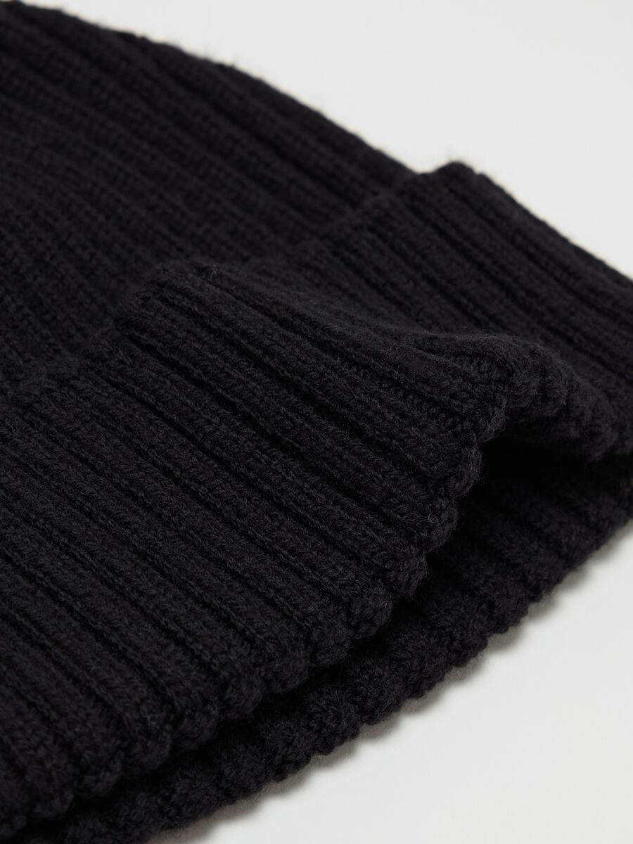 Quid ribbed hat with fold_2