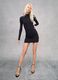 Black Mock-Neck Mini Dress_0