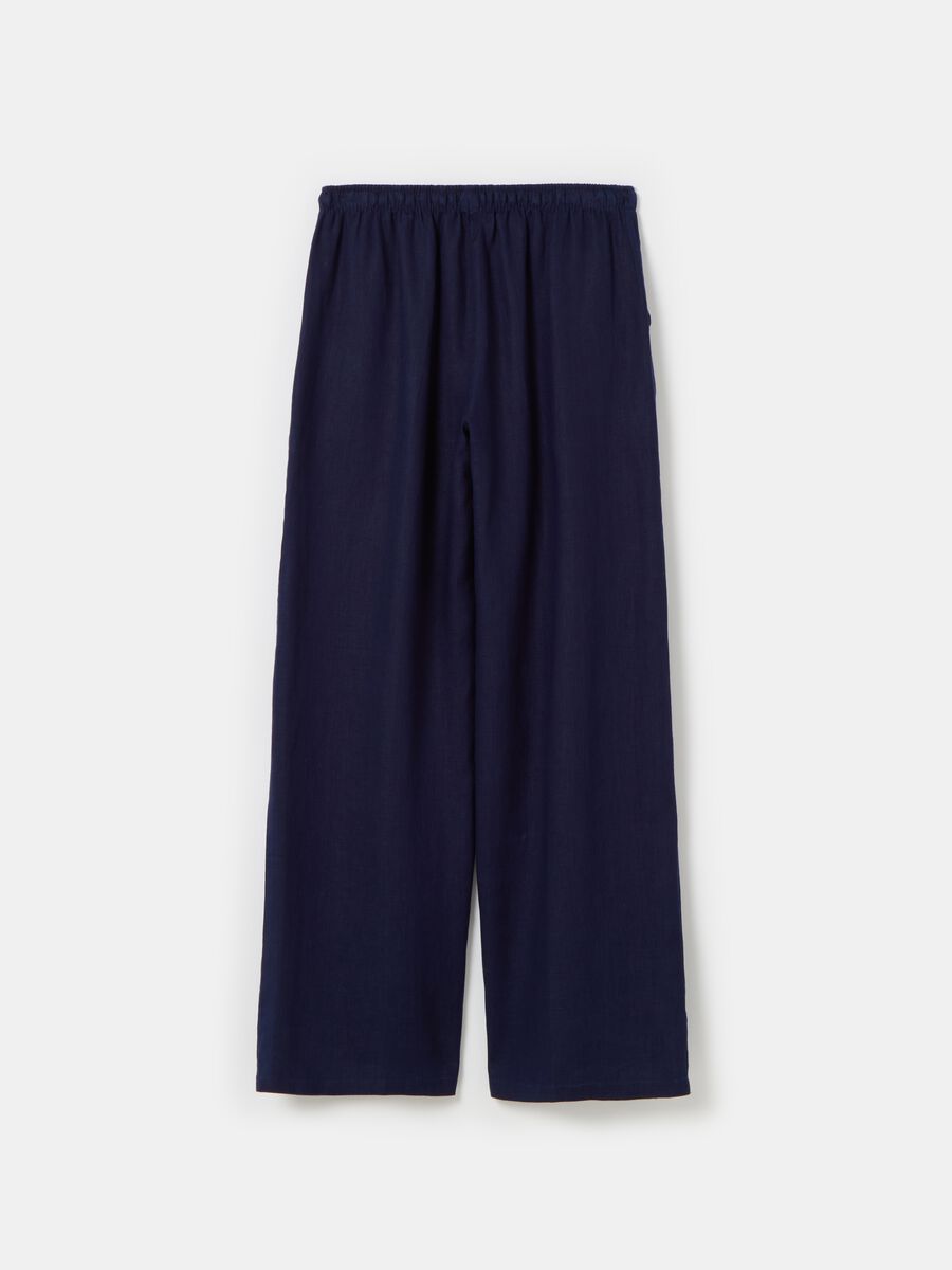 Wide-leg fluid trousers in linen_4