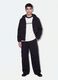 Black stretch-fabric parachute-fit trousers_0