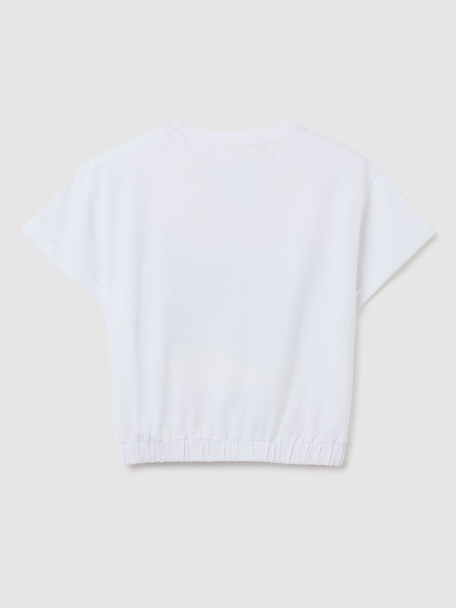 Girls' Stretch Cotton White T-shirt_1