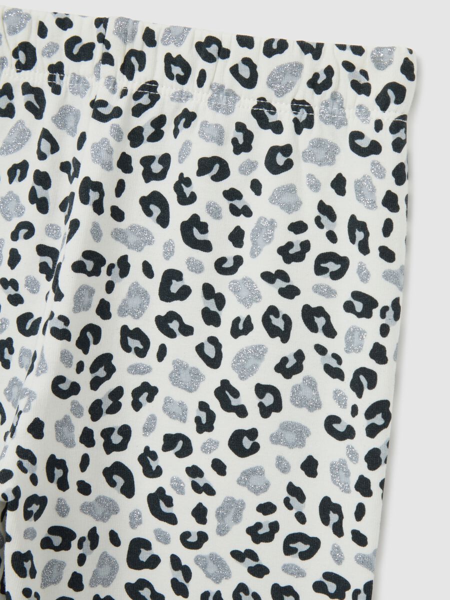 Multicolour cotton skinny leggings for girls_3