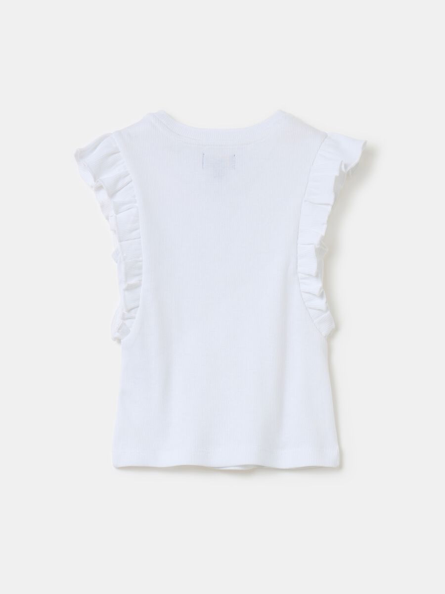 Ribbed T-shirt with flounce_1