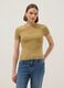 Fitted Yellow Stretch Cotton T-shirt_0