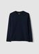 Blue long-sleeved pure organic cotton regular fit T-shirt for boys_0