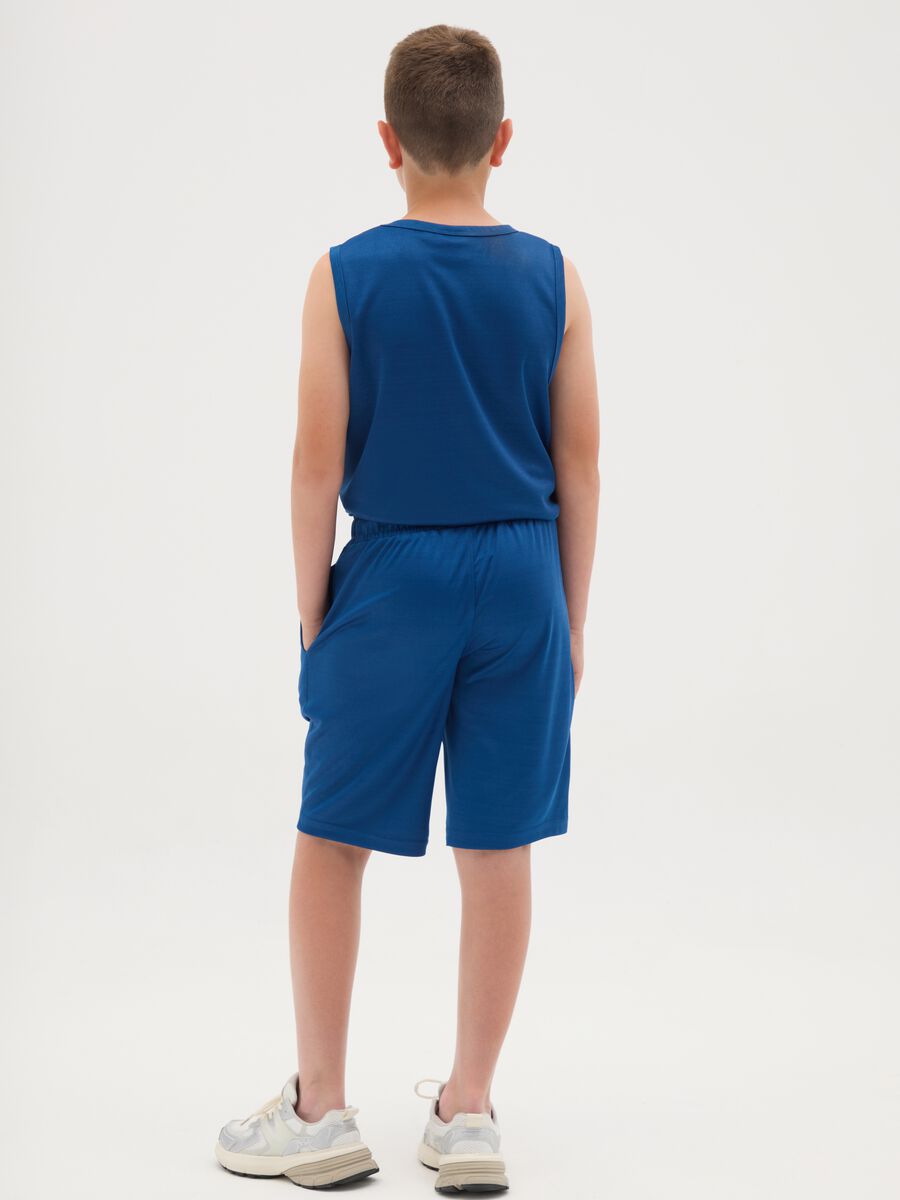 Shorts da uomo in blu con stampa New York Panthers_2