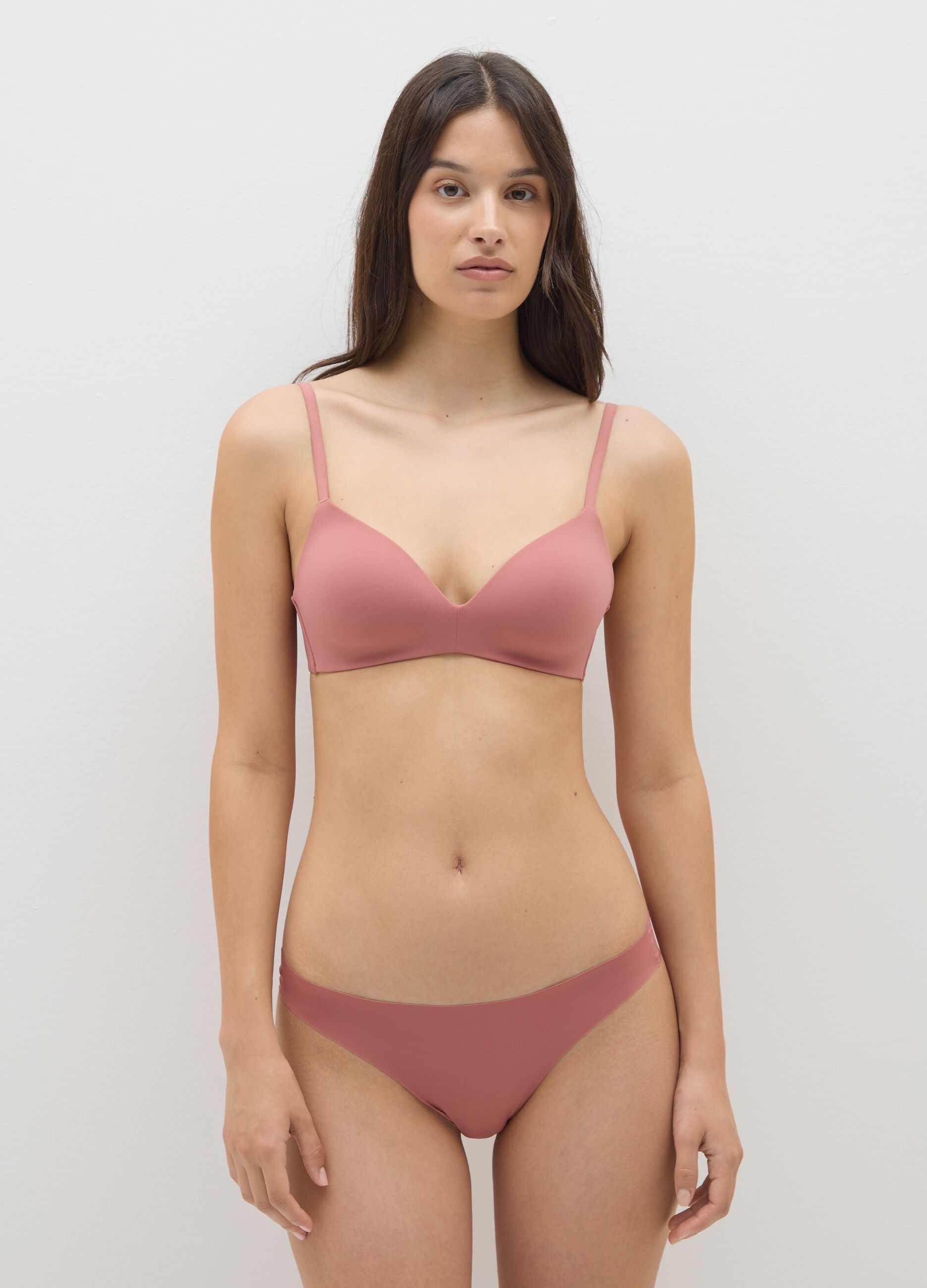Pink fabric regular fit briefs