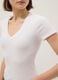 T-shirt in cotone elasticizzato bianca regular fit deep V_3