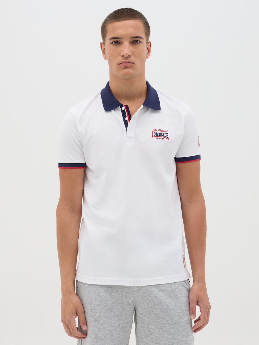 White Short Sleeve Cotton Polo Lonsdale_0