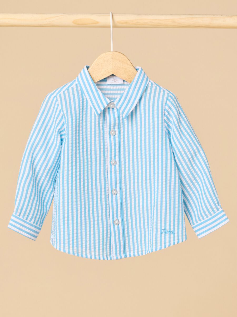 Striped cotton blend shirt_0