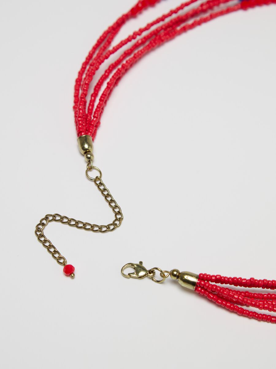 Multi-strand necklace with tassel and beads_2