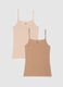Twin-pack sleeveless vests in stretchy multicolour cotton regular fit_4