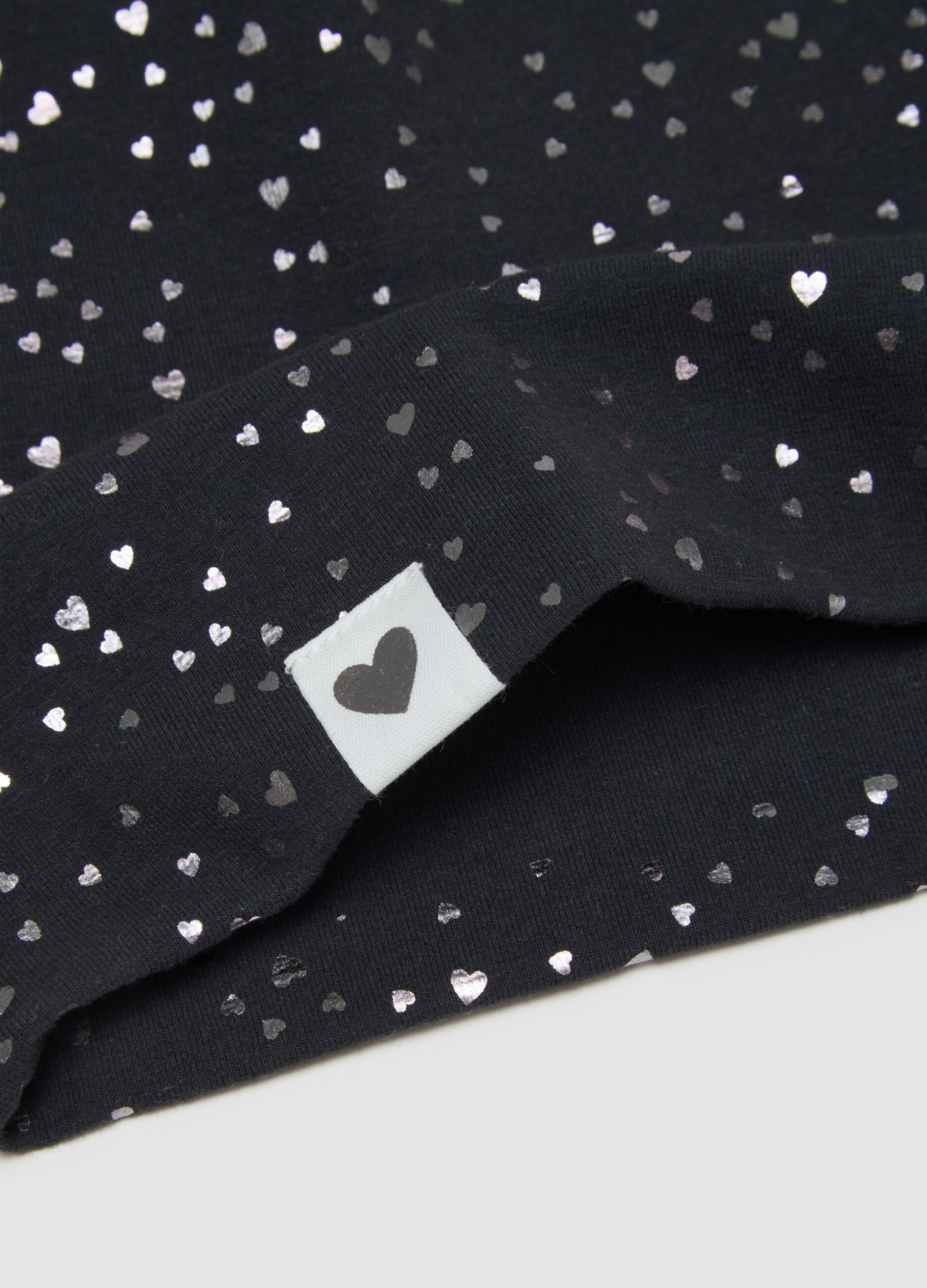 Girls' black stretchy cotton neck warmer