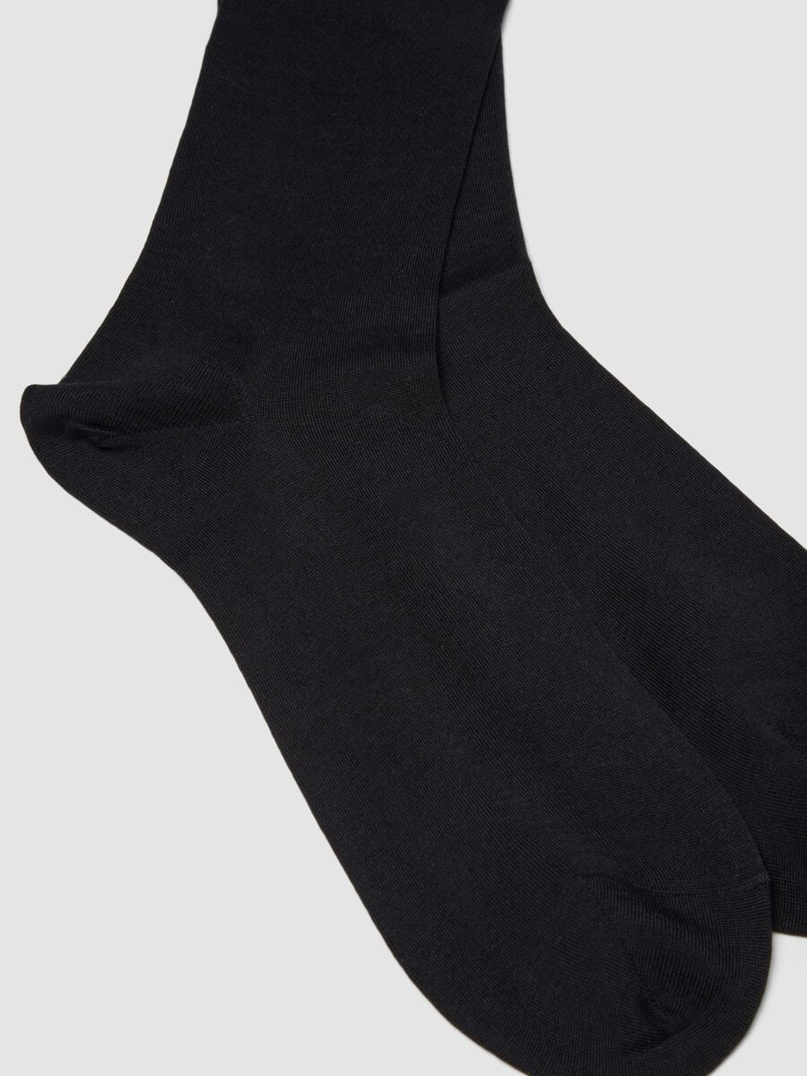 Black wool-blend knee-high socks_1