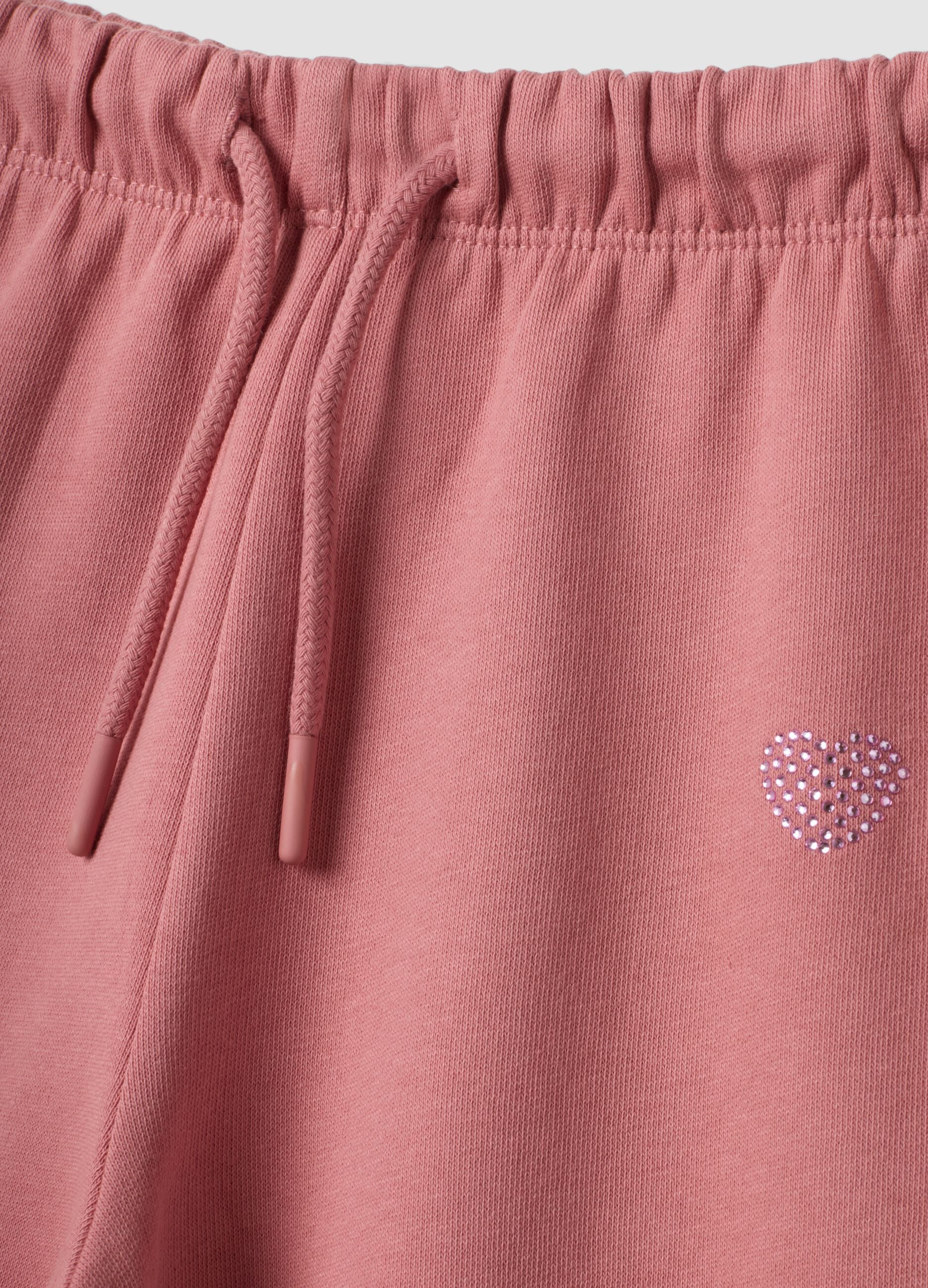 Pantaloni rosa polveroso in puro cotone regular fit