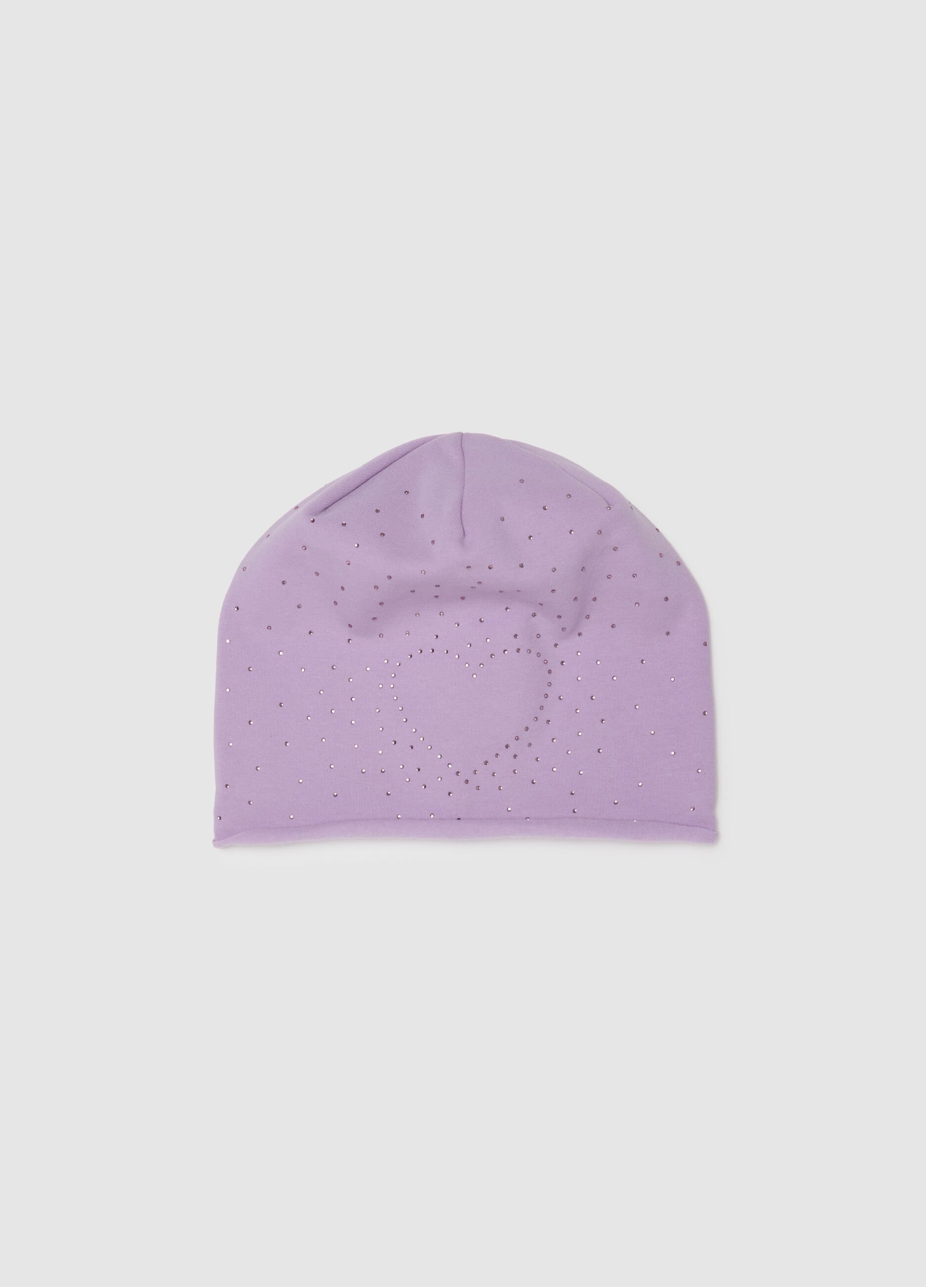 Purple Stretch Cotton Girl's Hat