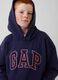 Blue cotton blend kids' hoodie regular fit with hood and logo_2