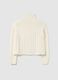 White regular fit sweater with jacquard pattern and vulcan collar_4