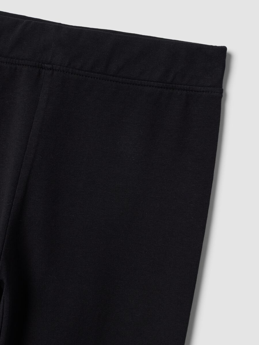 Leggings neri in cotone organico elasticizzato skinny fit per ragazza_5
