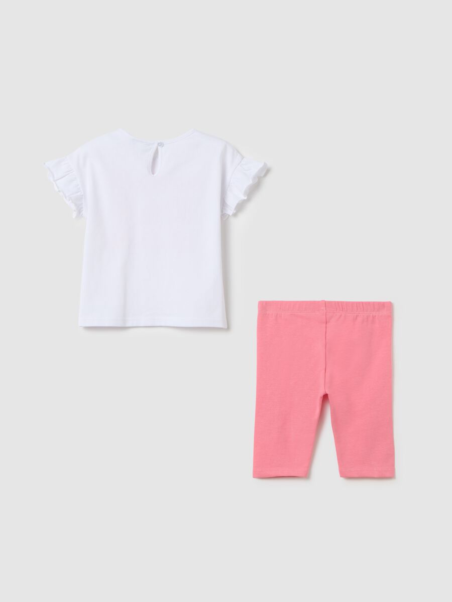 Girls' Set in Pure White and Pink Cotton_1
