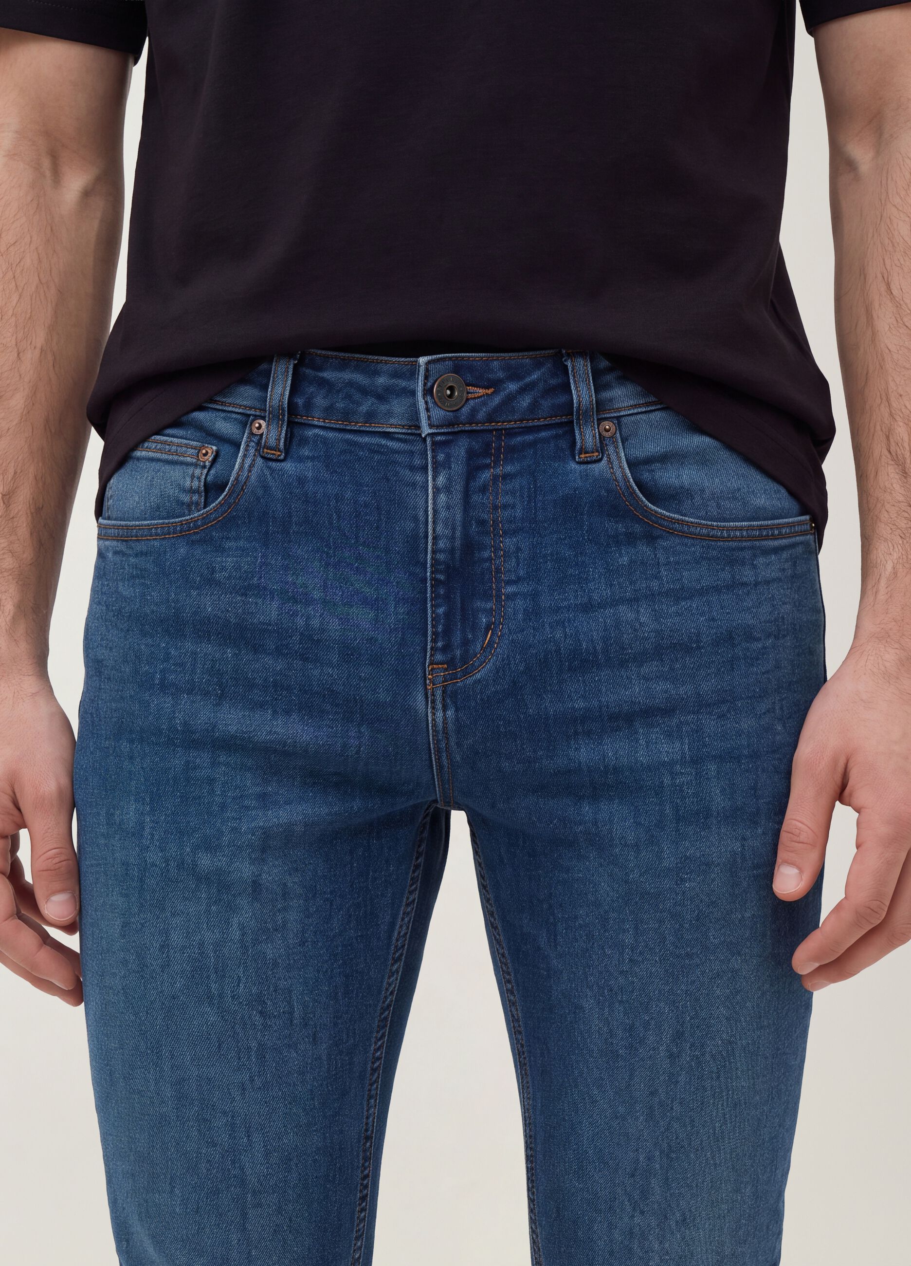 Skinny fit stretch cotton denim jeans