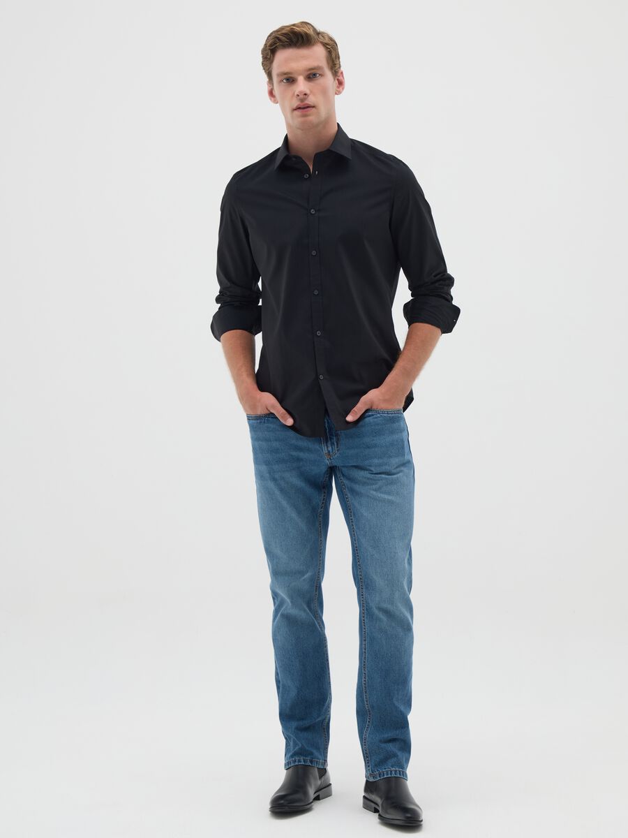 Men's Pure Cotton Blue Regular Fit Jeans_0